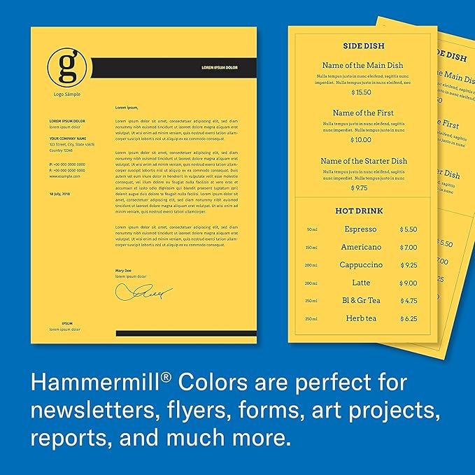 Hammermill Colored Paper, 20 lb Goldenrod Printer Paper, 11 x 17-1 Ream (500 Sheets) - Made in the USA, Pastel Paper, 102160R