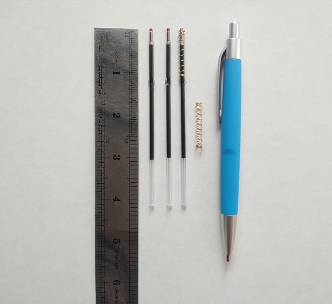 100 Pcs Ball Point Pen Refills Blue,1.0 mm Replaceable Pen Refills,Size 4.2 inch/107mm,Send 1 Retractable Ballpoint Pen,for Office School Supplies (Blue)