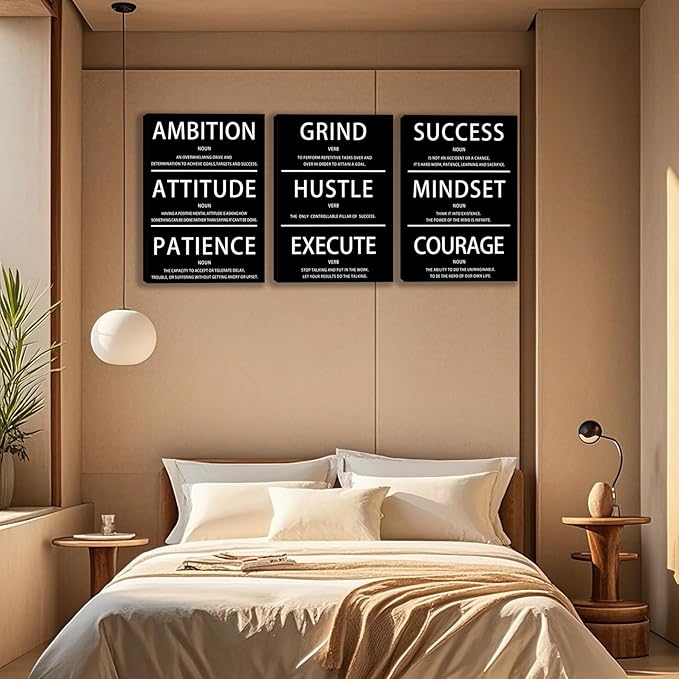 3 Panel Print Canvas Wall Art Motivational Office Wall Decor Painting Inspirational Posters Modern Inspiring Artwork for Home Living Room Bedroom Wall Decor Office Wall Art Ready to Hang - 72"Wx36"H