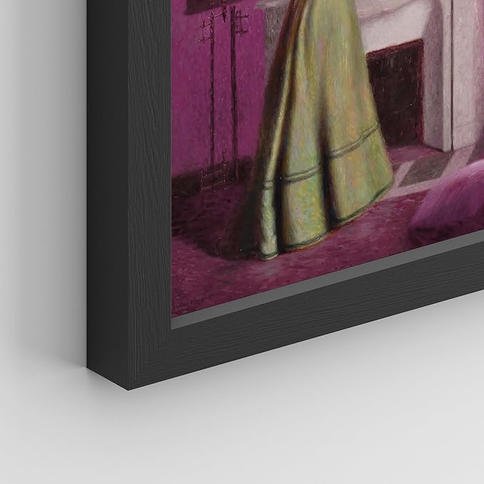 SIGNWIN Framed Poster Bathroom Decor, Wall Art Room Decor Multicolor for Living Room, Bedroom, Office Pink & Purple Female Portrait & Flowers Vintage Illustrations Bohemian - 12"x16"x 8 Black