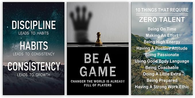 Be A Game Changer Motivational Canvas Wall Art Office Wall Decor Inspirational Discipline Habits Consistency Quote Canvas Print Positive Painting Artwork Living Room Decor Framed [72" W X 36" H]