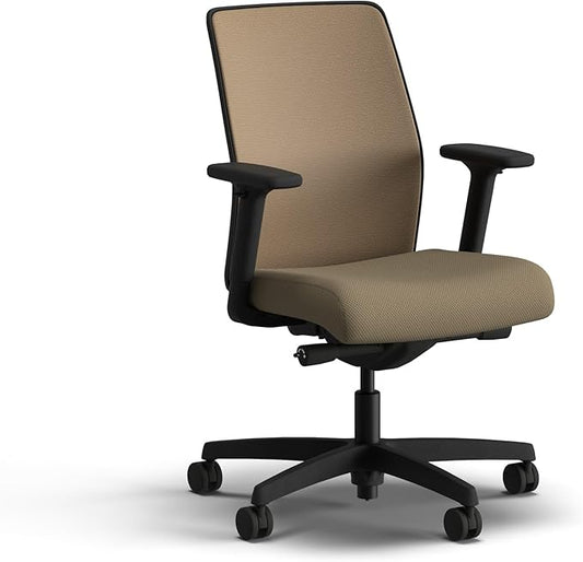 HON Ignition 2.0 Low Back Task Chair, Spectrum Mesh, Advanced Synchro-Tilt Control, Office Chair with Lumbar Support, Height and Width Adjustable Arms, Black Frame, Quicksand