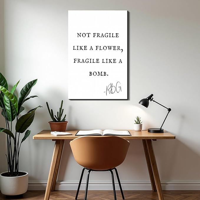 What If It All Works Out Framed Canvas Wall Art Minimalist Quote Prints Wall Decor for Bedroom Dorm Office Living Room Home Made in USA