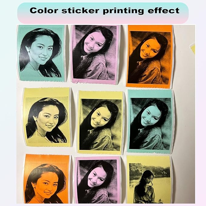 57x25mm Thermal Sticker Paper, 10 Rolls for Mini Thermal Printers – Colorful Self-Adhesive Labels, Compatible with Mini Printers & Label Makers, for DIY, Office, Kids' Cameras