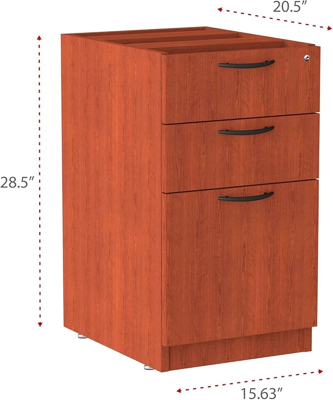 Alera Valencia Series 16 by 22 by 28-Inch 2 Box and 1 File Drawer Full Pedestal, Medium Cherry