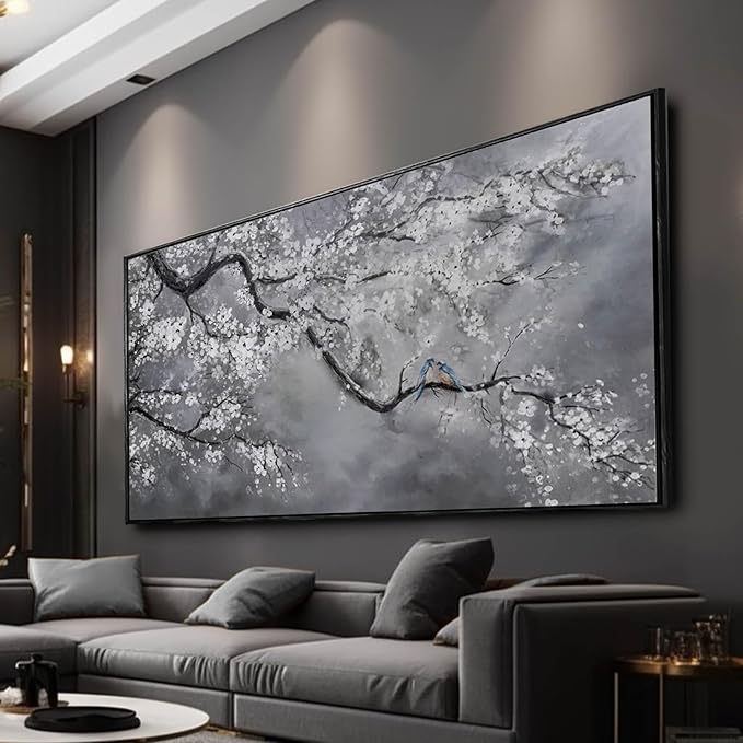 Artexist Flower Canvas Wall Art Black and White Wall Poster Scenery Wall Decor 36"x70" Print Pictures for Dining Room Area Bedroom Artwork