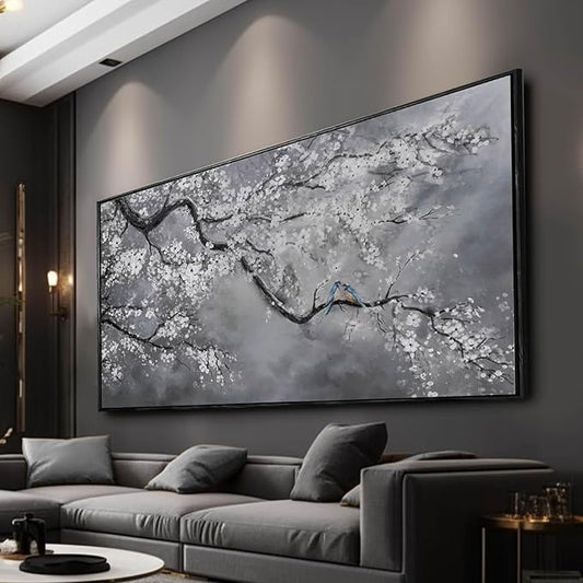 Artexist Flower Canvas Wall Art Black and White Wall Poster Scenery Wall Decor 36"x70" Print Pictures for Dining Room Area Bedroom Artwork