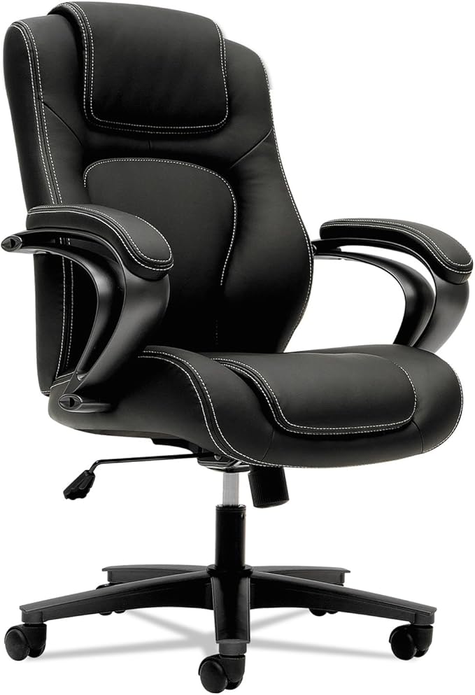 basyx by HON Managerial Office Chair- High-Back Computer Desk Chair with Loop Arms , Black (VL402)