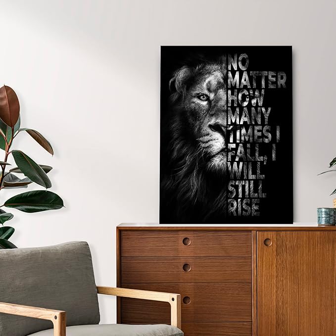 Wall Art Work-Creative Inspirational Canvas Prints, Painting Printing Art Canvas, Animal Print Motivational Wall Art Canvas, Suitable for Office, Hotel, Restaurant (Motivational-B2, 18x24 inches)