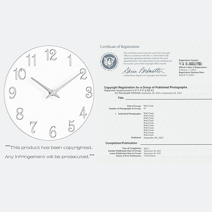 Wall Clock, 8 Inch Modern Wall Clocks Battery Operated, Small Silent Non Ticking Clock Decorative for Kitchen, Bathroom, Bedroom, Desk, Bookshelf (White)