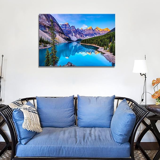 DZL Art S73269 Mountain and Lake Nature Landscape Wall Art House Wall Decoration Set Home Art Picture Home Bedroom Living Room Decoration Kitchen Office Wall Decor