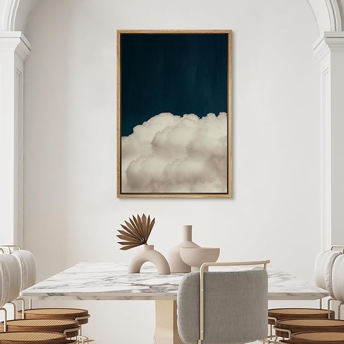SIGNWIN Framed Canvas Wall Art Beautiful Cloud on Sky Canvas Prints Home Artwork Decoration for Living Room,Bedroom - 24x36 inches