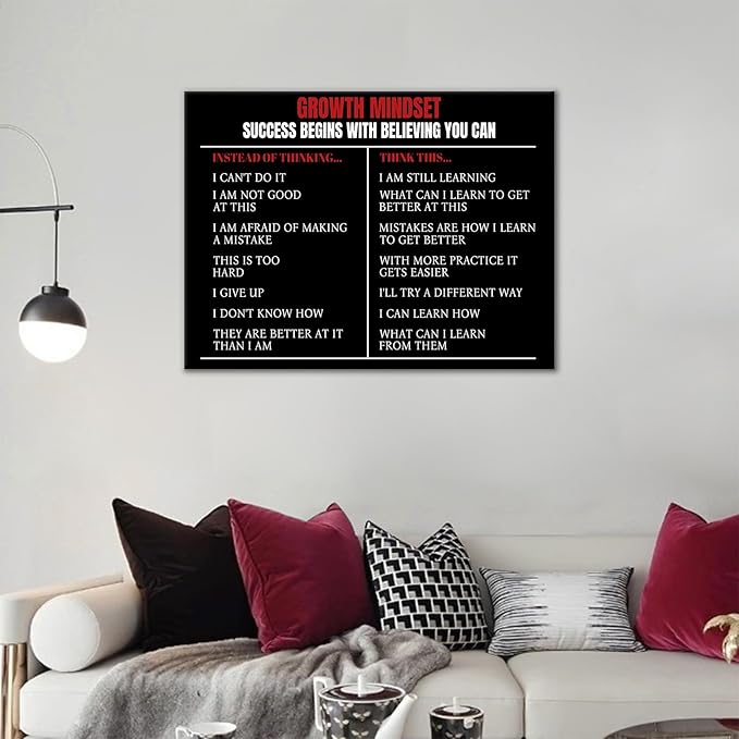 Inspirational Canvas Wall Art Motivational Poster Print Quotes Artwork Picture Painting Positive Sign Wall Decor for Modern Home Bedroom Office Classroom Gym Stretched and Framed [18''Wx 24''H]