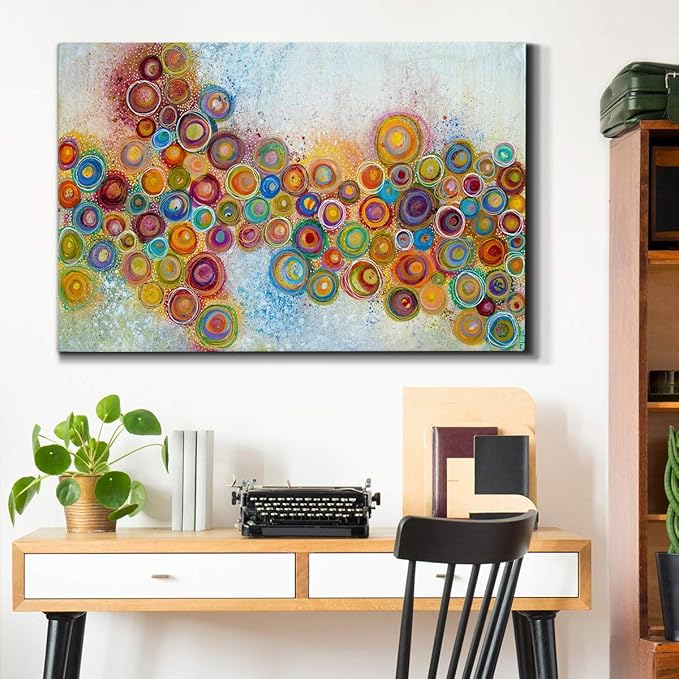 Landscape Wall Art Premium Gallery Wrapped Canvas Abstract Ocean Forest Modern Artwork Decoration for Living Room Kitchen Bathroom Office, Ready to Hang