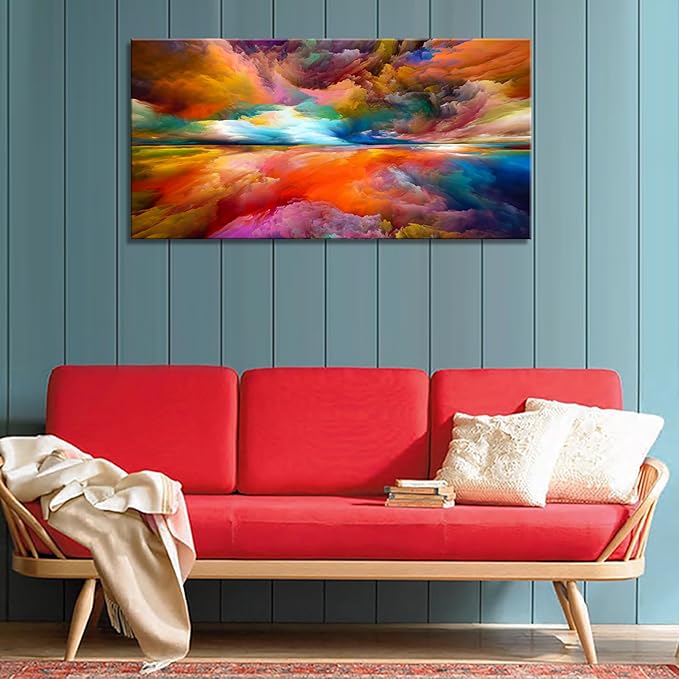 YYYYHPP YP2050 Abstract Wall Art Colorful Clouds Landscape Pictures Canvas Prints Paintings Ready to Hang for Living Room Bedroom Kitchen Home and Office Wall Decor