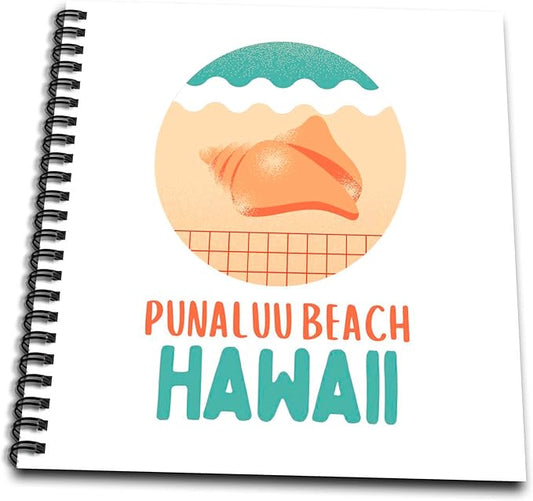 Memory Book 12 x 12 inch - Punaluu Beach Hawaii Travel Prints Remembrance Gift 3dRose - Rosette - Hawaii Beach