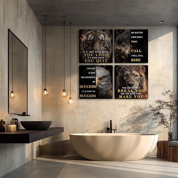 Motivational Wall Decor for Living Room Inspirational Wall Art for Office Workplace Canvas Wall Art Painting Poster Prints Artwork 16"x16"x4