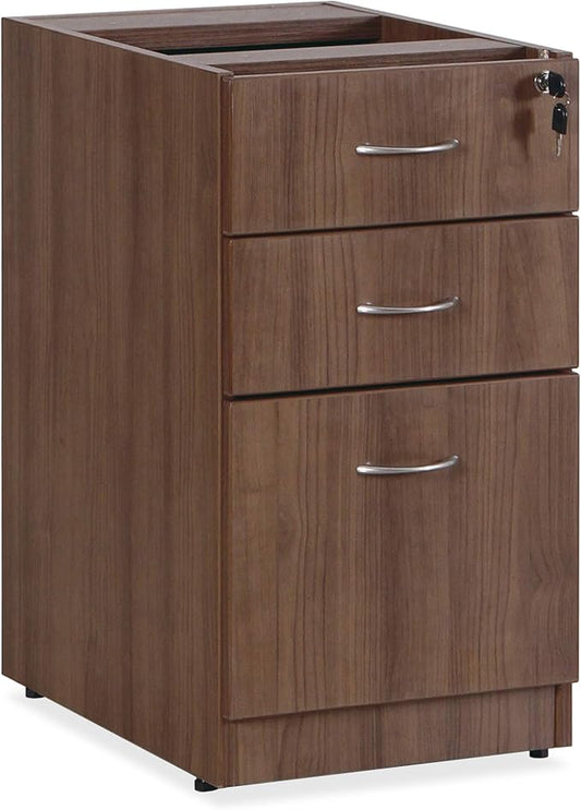 Lorell Essentials Walnut B/B/F Fixed Pedestal