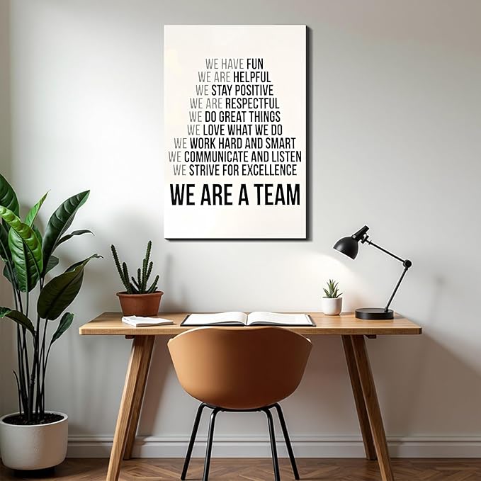 Positive Affirmations Framed Canvas Wall Art Motivational Prints Wall Decor for Office Home Bedroom Living Room Gym Dorm Man Cave Made in USA