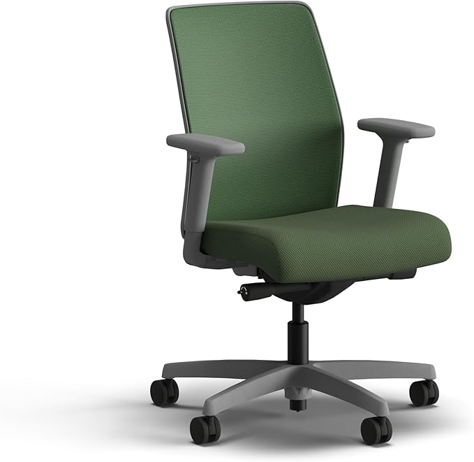 HON Ignition 2.0 Low Back Task Chair, Spectrum Mesh, Advanced Synchro-Tilt Control, Office Chair with Lumbar Support, Height and Width Adjustable Arms, Titanium Frame, Leaf
