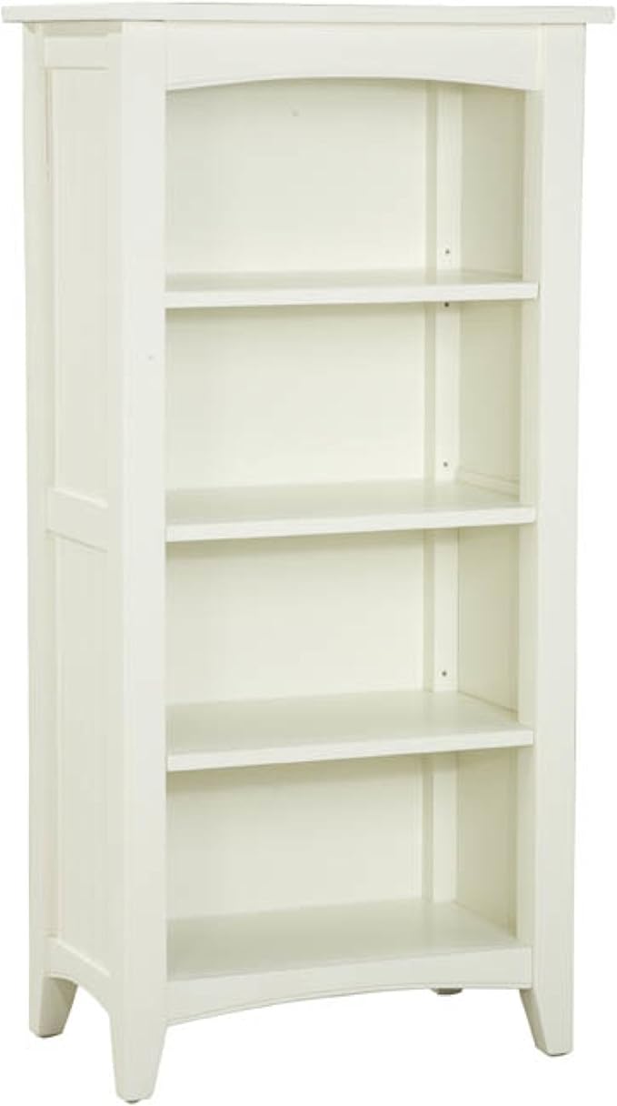 Shaker Cottage Bookcase with Four Adjustable Shelves, 100 lbs Capacity, Hardwood, Ivory Finish, 24 in. W x 14 in. D x 48 in. H