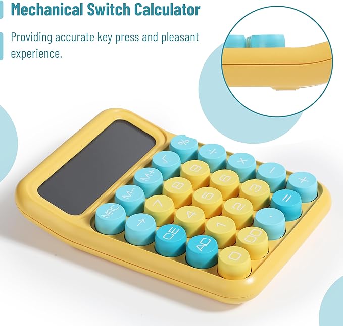 Mr. Pen- Mechanical Switch Calculator, 12Digits, Large LCD Display, Sunlit Shades, Calculator Big Buttons, Mechanical Calculator, Calculators Desktop Calculator, Cute Calculator, Aesthetic Calculator