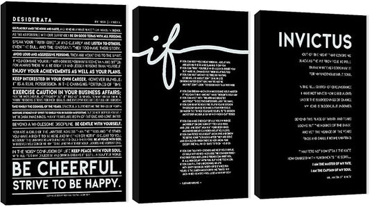 Office Wall Art by Three Panel Motivational Art, Inspirational Quote Canvas Prints, Positive Quote Words for Home Office, Entrepreneur Framed Posters 20”x30”x3Pcs