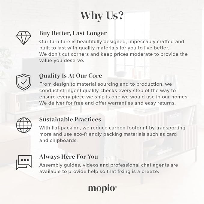 mopio Norwin Executive Desk, Modern Industrial Farmhouse Desks for Home Office, with Sturdy Metal Legs, Fluted Panel Dual Cabinet