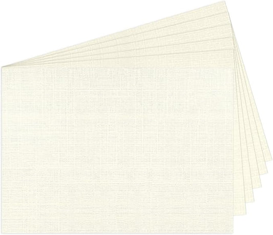 5x7 Ivory Linen Paper Textured Cardstock, Goefun 100lb Wedding Invitation Cardstock Light Cream, Thick Paper for Printing, Invitations, Artworks, Cardmaking, 100 Pack