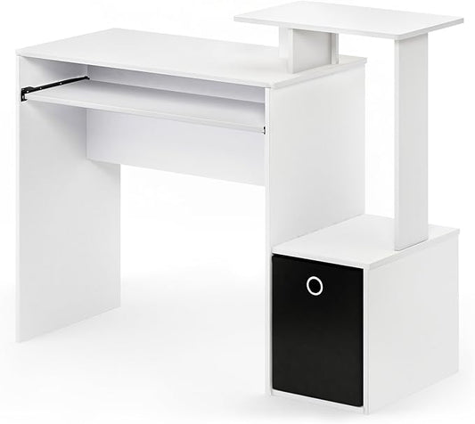 Furinno Econ Multipurpose Home Office Computer Writing Desk, White/Black