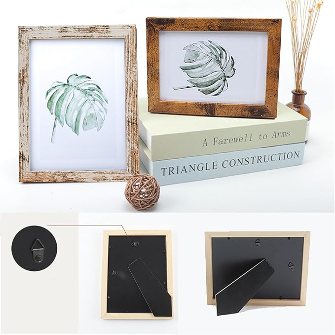 Picture Frames Set 10 Pack Collage Picture Frames,Gallery Wall Frame Set with Four 8x10, Four 5x7, Four 4x6, Farmhouse Rustic Photo Frames for living room Wall Gallery Decor or Desk,Black