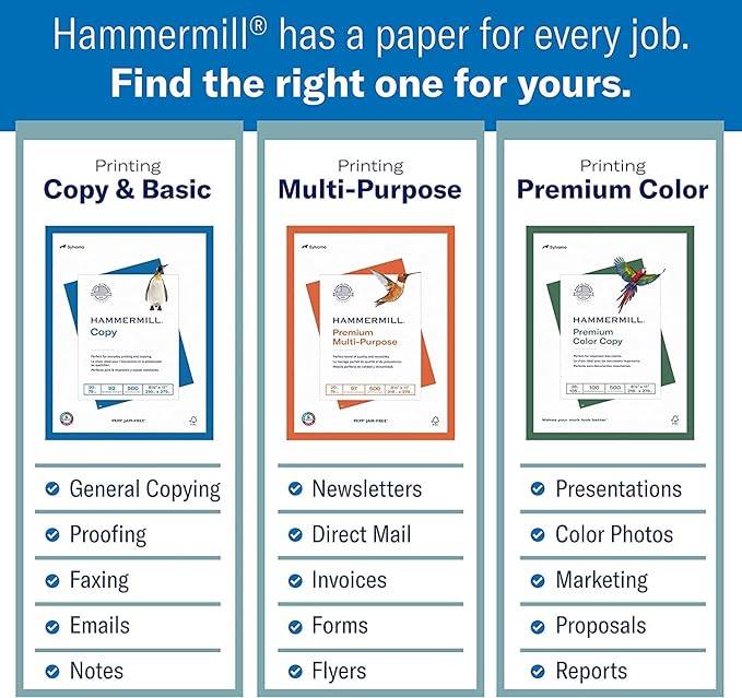Hammermill Colored Paper, 20 lb Buff Printer Paper, 8.5 x 11 - Made in the USA, Pastel Paper, 103325R - 1 Ream (500 Sheets)
