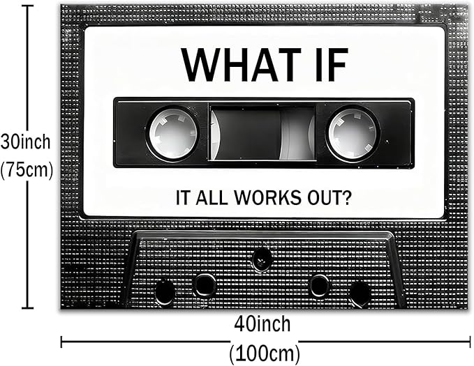 Motivational Wall Art Retro Tape Canvas Poster Print Inspirational Quotes Picture Painting Wall Decor Artwork for Modern Home Living Room Office Workplace Gym Stretched and Framed [30" Wx40 H]