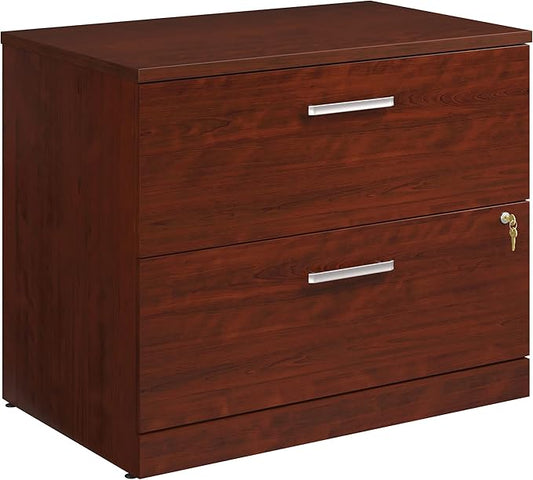 OfficeWorks by Sauder Affirm Lateral File, L: 35.43" x W: 23.47" x H: 29.29", in Classic Cherry Finish