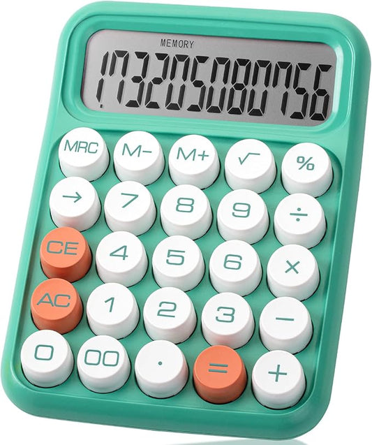 Mr. Pen- Mechanical Switch Calculator, 12 Digits, Large LCD Display, Earthy Green Calculator Big Buttons