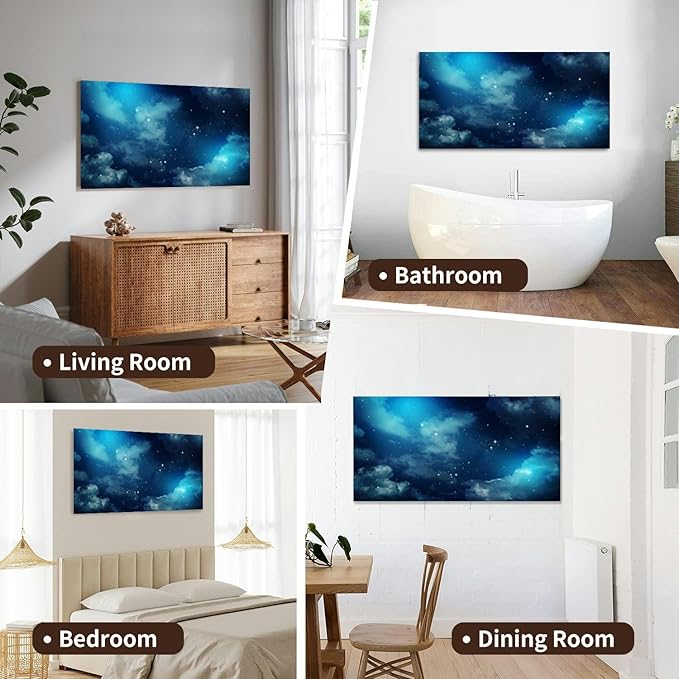 Canvas Wall Art for Living Room Bedroom Night sky stars Big Large Wall Art Decor Framed Painting Wall Pictures Prints Artwork Office