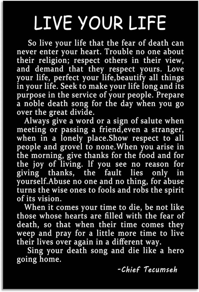 Motivational Wall Art Live Your Life Inspirational Canvas Poster Printed Modern Artwork for Living Room Hallway Office Home Decor Stretched and Framed [12" W X 18" H]