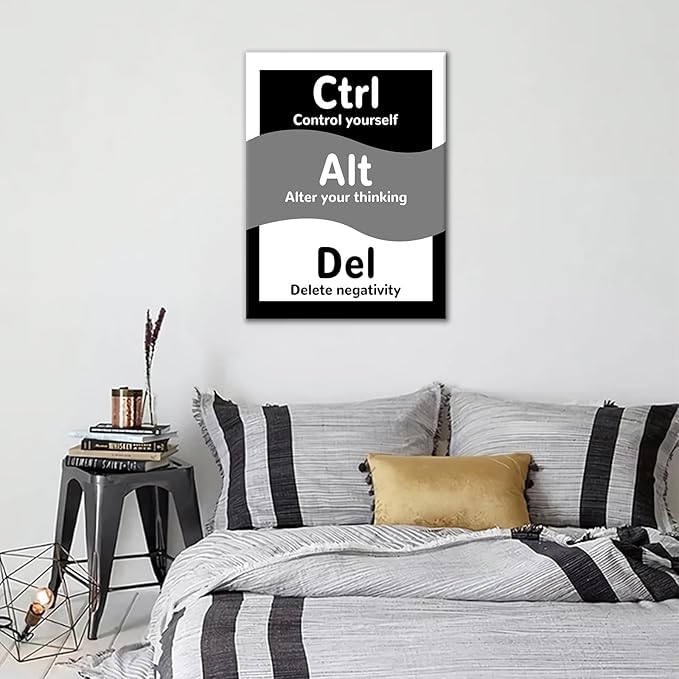 Motivational Canvas Wall Art Poster Print Inspirational Quotes Home Decor Positive Theme Sign Picture Painting Artwork for Modern Bedroom Office Workplace Gym Classroom Ready to Hang [18''Hx24''W]