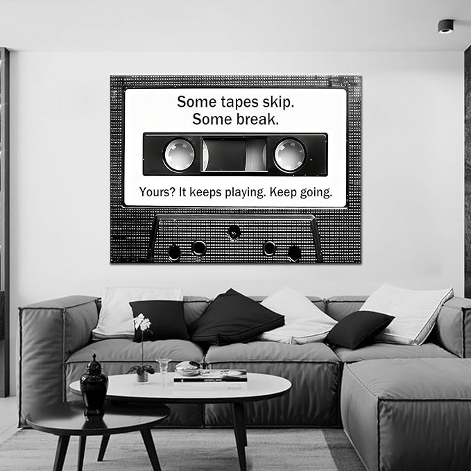 Inspirational Magnetic Tape Wall Art Motivational Entrepreneur Quotes Poster Print Positive Picture Artwork for Office Gym Men Women Growth Mindset Wall Decor Stretched and Framed [30''Wx 40''H]