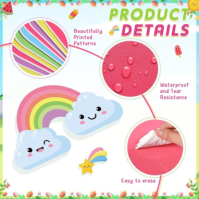 Pajean Summer Bulletin Board Set Summer Classroom Decoration Paper Cutout for Back to School Class Window Wall Home Party Decor(Ice Pop)