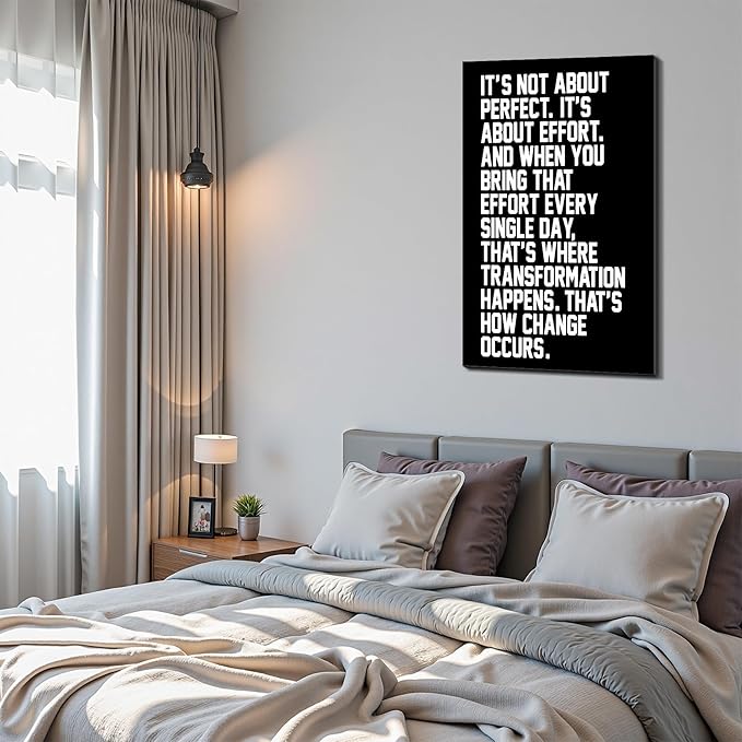 Framed Canvas Wall Art Motivational Inspirational Quote Prints Wall Decor for Office Bedroom Living Room Gym Dorm Home Man Cave Made in USA