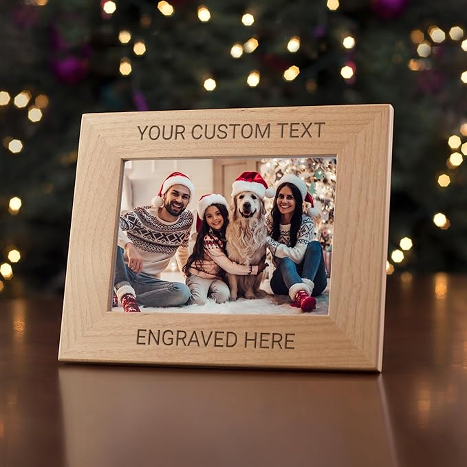 Lifetime Creations Create Your Own Personalized Picture Frame: Engraved Custom Wood Photo Frame, Customizable Gift for Wedding, Anniversary, Birthday (4x6 Inch Landscape)