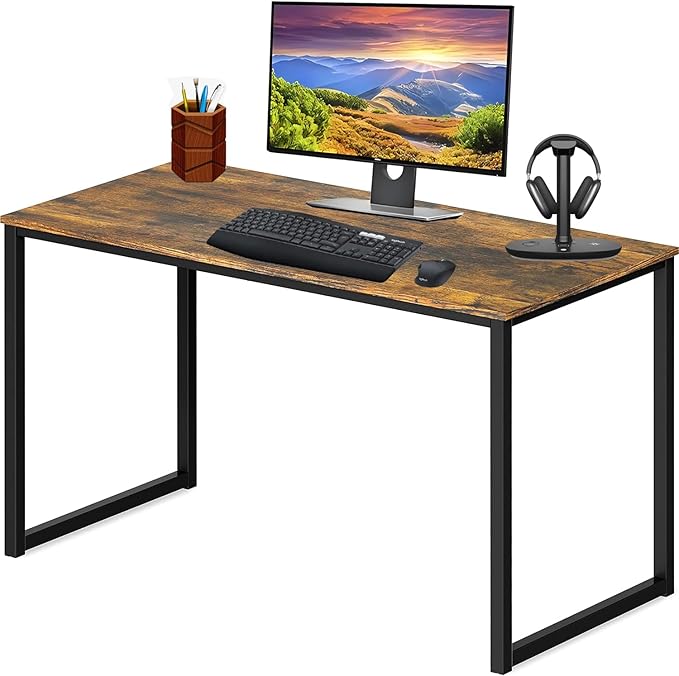 Computer Desk Writing Desk Gaming Table 40 Inches PC Desk Wood and Metal Desk for Home Office，Modern Simple Style，Vintage, XXF-CT-H8050-VINTAGE