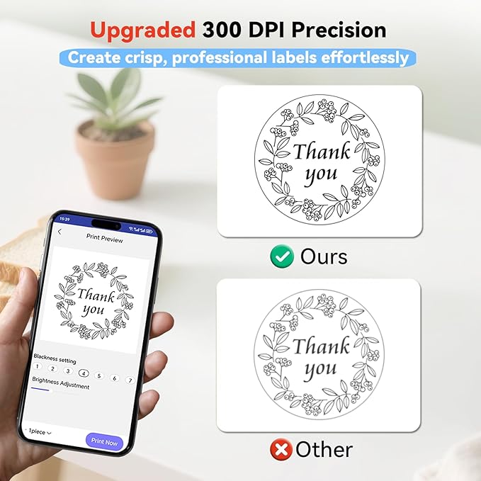 Label Maker Machine with Tape - Inkless Mini Bluetooth Label Printer with Multiple Templates, Wide Waterproof Labels, Portable Thermal Sticker Labeler for School Home Office Kitchen Organization