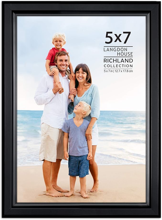 Langdon House 5x7 Black Picture Frame - Distinguished Edging for Classic Style - Richland Collection