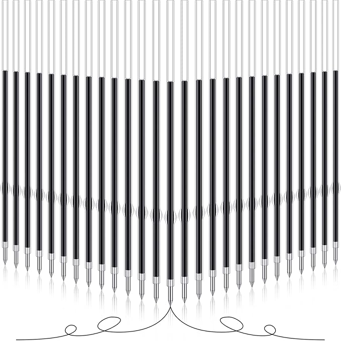 Outus 60 Pcs 0.7 mm Black Retractable Pen Refills Bulk 4.2inch Replacement Ballpoint Ink Pen Refills for Click Ball Point Pens School Office Supplies