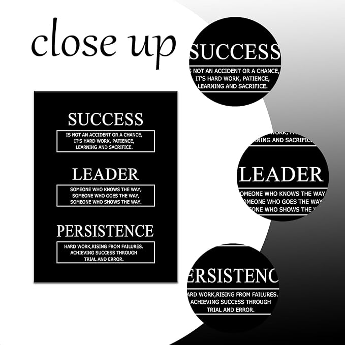 PSYYSP Motivational Canvas Wall Art Success Leader Persistence Entrepreneur Quotes Poster Inspirational Positive Picture Print Artwork for Living Room Office Wall Decor Ready to Hang [18''Wx24''H]