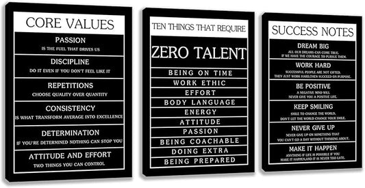 3 Panel Print Canvas Wall Art Motivational Office Wall Decor Painting Inspirational Posters Modern Inspiring Artwork for Home Living Room Bedroom Wall Decor Office Wall Art Ready to Hang - 36"Wx 16"H