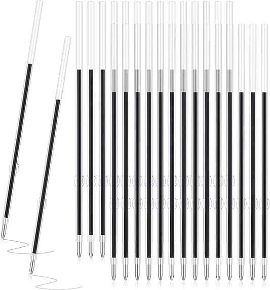 Outus 30 Pieces 0.7 mm Retractable Pen Refills Replacement Ballpoint Pen Refills Black and Blue Ink Pen Refills for Retractable Pen Office School Supplies, 107 mm in Length