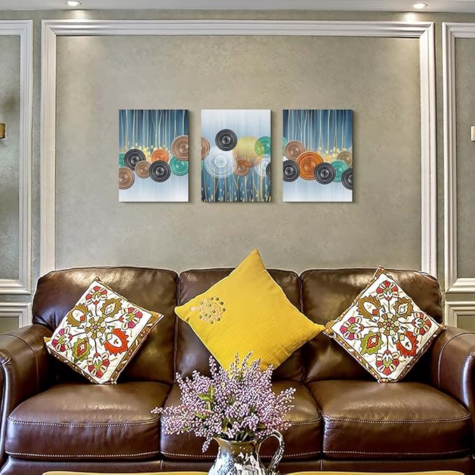 Abstract Canvas Boho Wall Art/Decor For Living Room Bedroom Bathroom Office Fashion Minimalist Wall Paintings/Pictures Artwork Home Decoration 3 Pieces